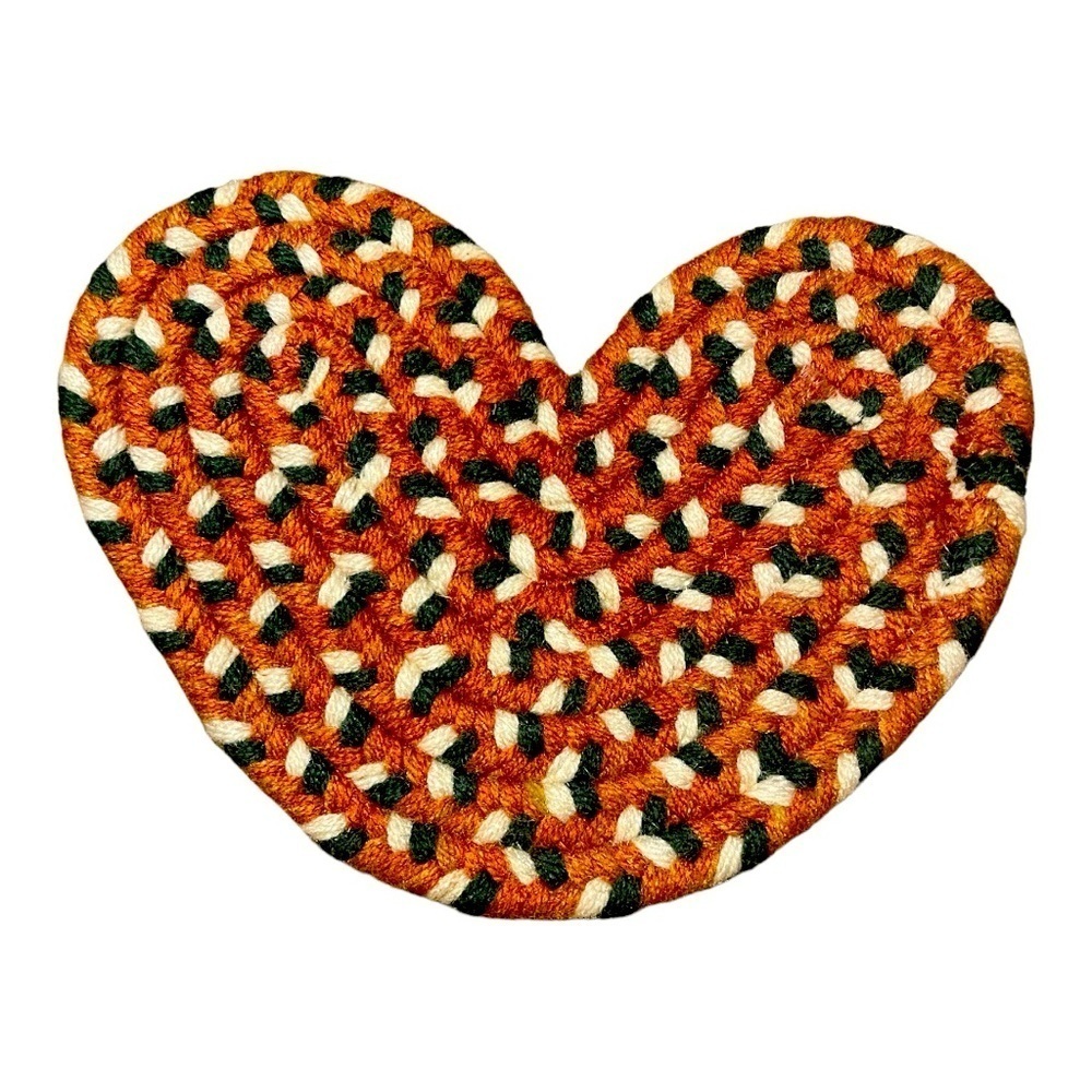 Hand crafted Vintage Heart ❤️ Trivet Just Darling Brown Green and White